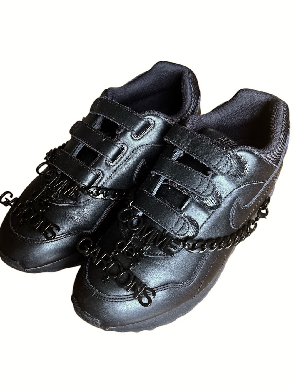 Nike Comme des Garçons Outburst CDG Black Leather Strap Sneakers